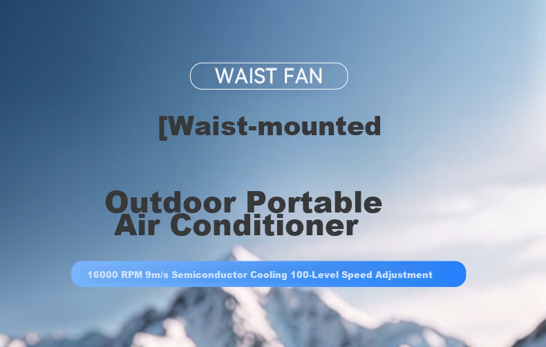 CHIGO Waist-Hanging Fan Cooling Air Conditioner Neck Hanging Small Fan 2026 New Model Long Battery Life Large Capacity Fast Charging Portable Outdoor Strong Wind Waist-Mounted Fan for Delivery and Con 2