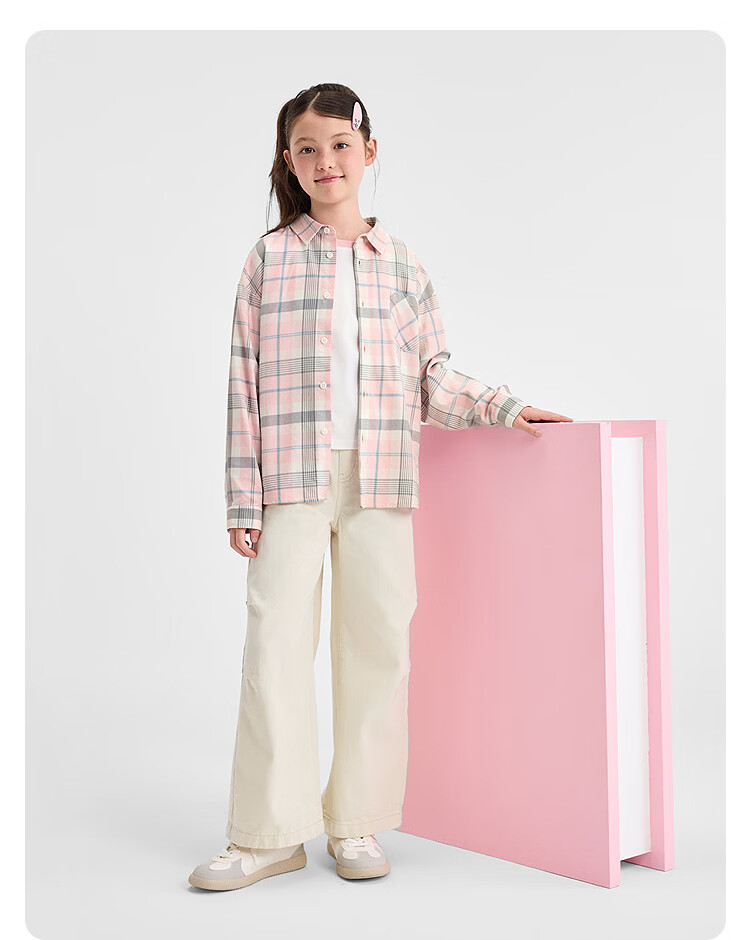 Balabala Kids Long Sleeve Shirt Baby Clothes Boys Girls 2026 New Spring Plaid Shirt Jacket 28