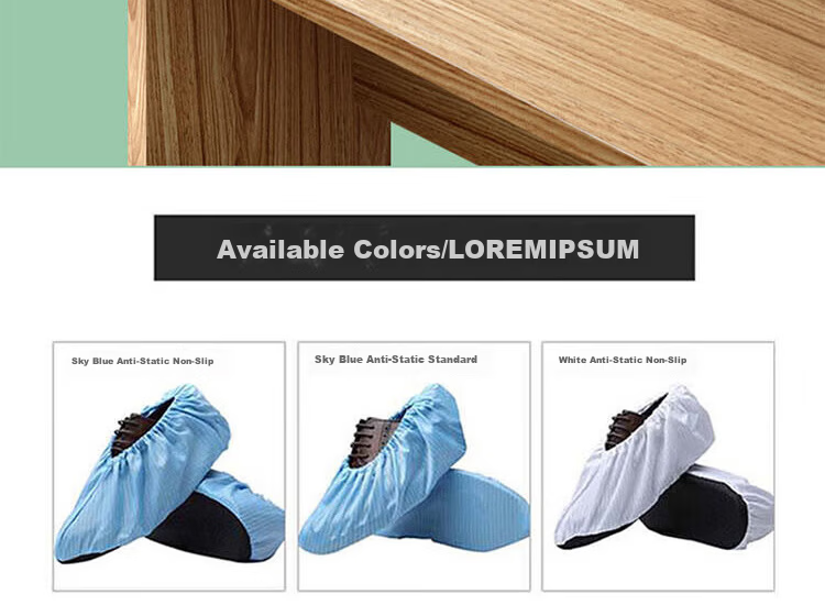 Bingyu Anti-Static Shoe Covers 5 Pairs [Jingcang] Sky Blue Anti-Static Non-Slip Sole Dust-Free Indoor Workshop Laboratory Cloth Shoe Covers BYT-490 4