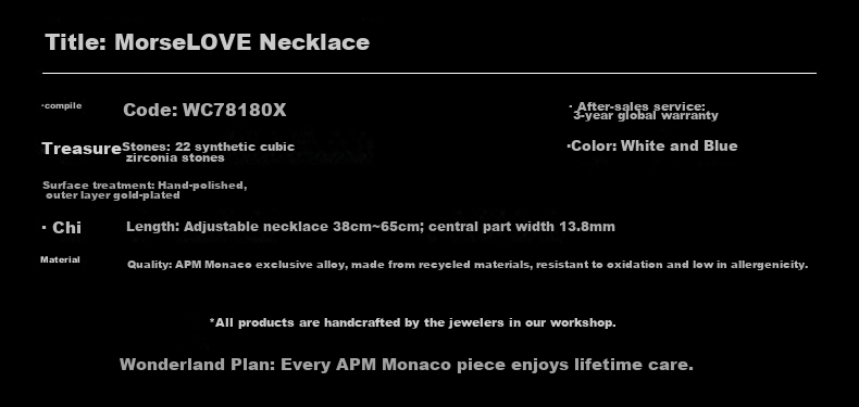 APM Monaco LOVE Morse Code Adjustable Necklace Gift for Women Girlfriend Boyfriend Birthday 1
