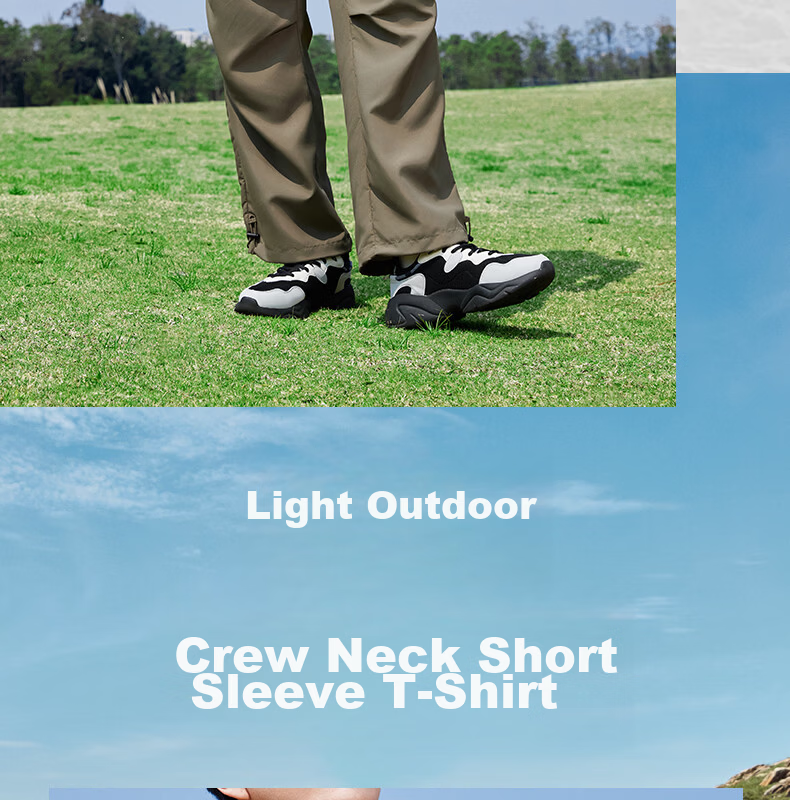 Peak Men's Summer Short Sleeve Pure Cotton Casual Loose Breathable Outdoor Xinjiang Cotton Sports Base T-Shirt DF652430 5