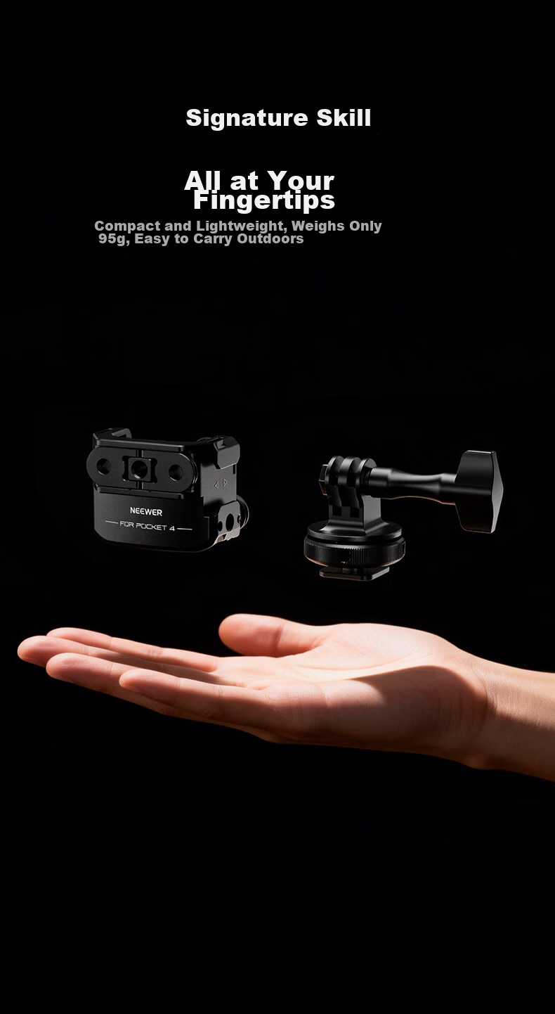 NEEWER DJI Pocket 4 Expansion Frame Cage Mount Sports Camera Extension Adapter Quick Release Bracket Fixing Shooting Adapter 9