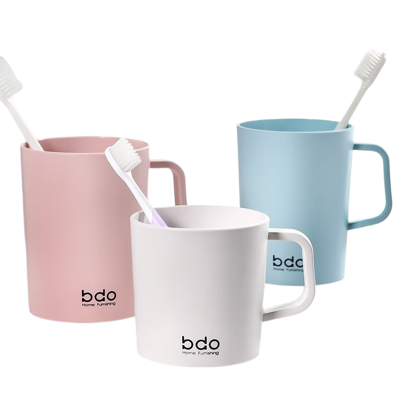 BDO Family of Three Mouthwash Cups And Toothbrush Cups for Adults And Children, Parent-Child Set of 3, Qixi Festival Gift, Back-To Seaso