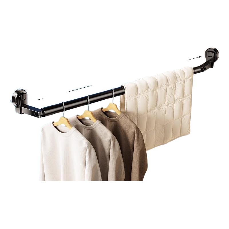 Jiadu Suction Cup Clothes Drying Rack, Extendable Hanger Pole, One Piece No Drilling Required, Household Window Glass Balcony Quilt Drying Tool