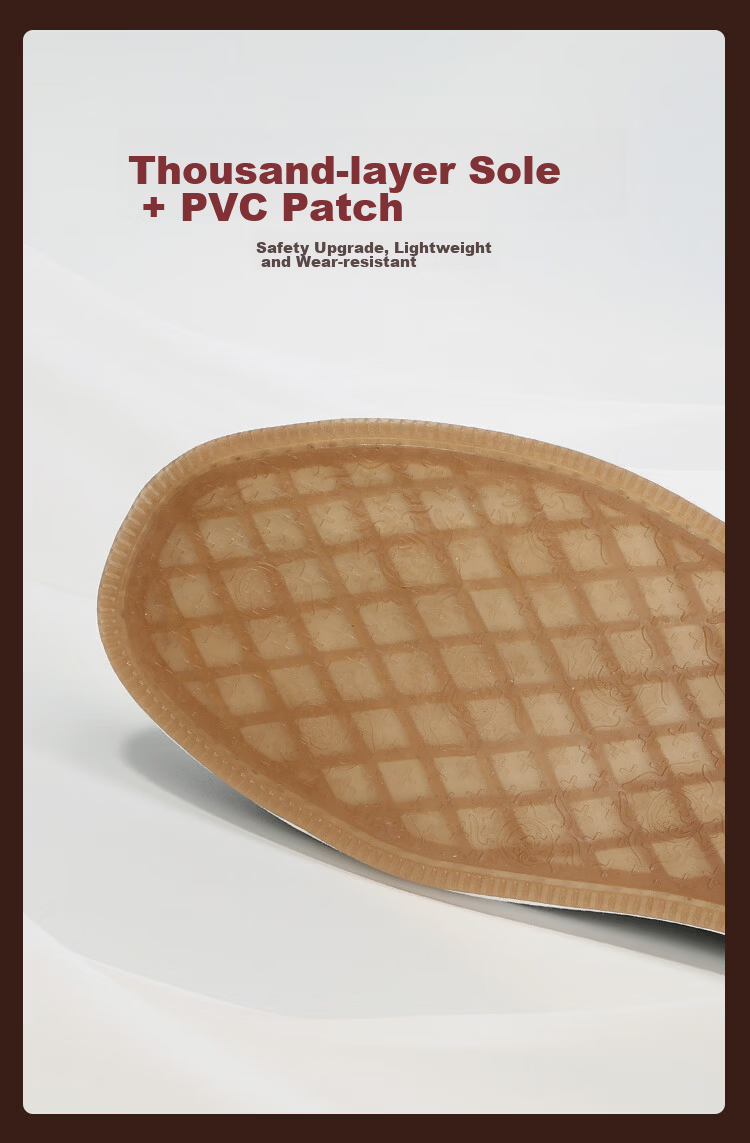 Lao Mei Hua Slippers 26th Anniversary New Old Beijing Layered Sole Cloth Shoes Breathable Odor-Resistant Half-Toe Mugwort Style Size 42 7