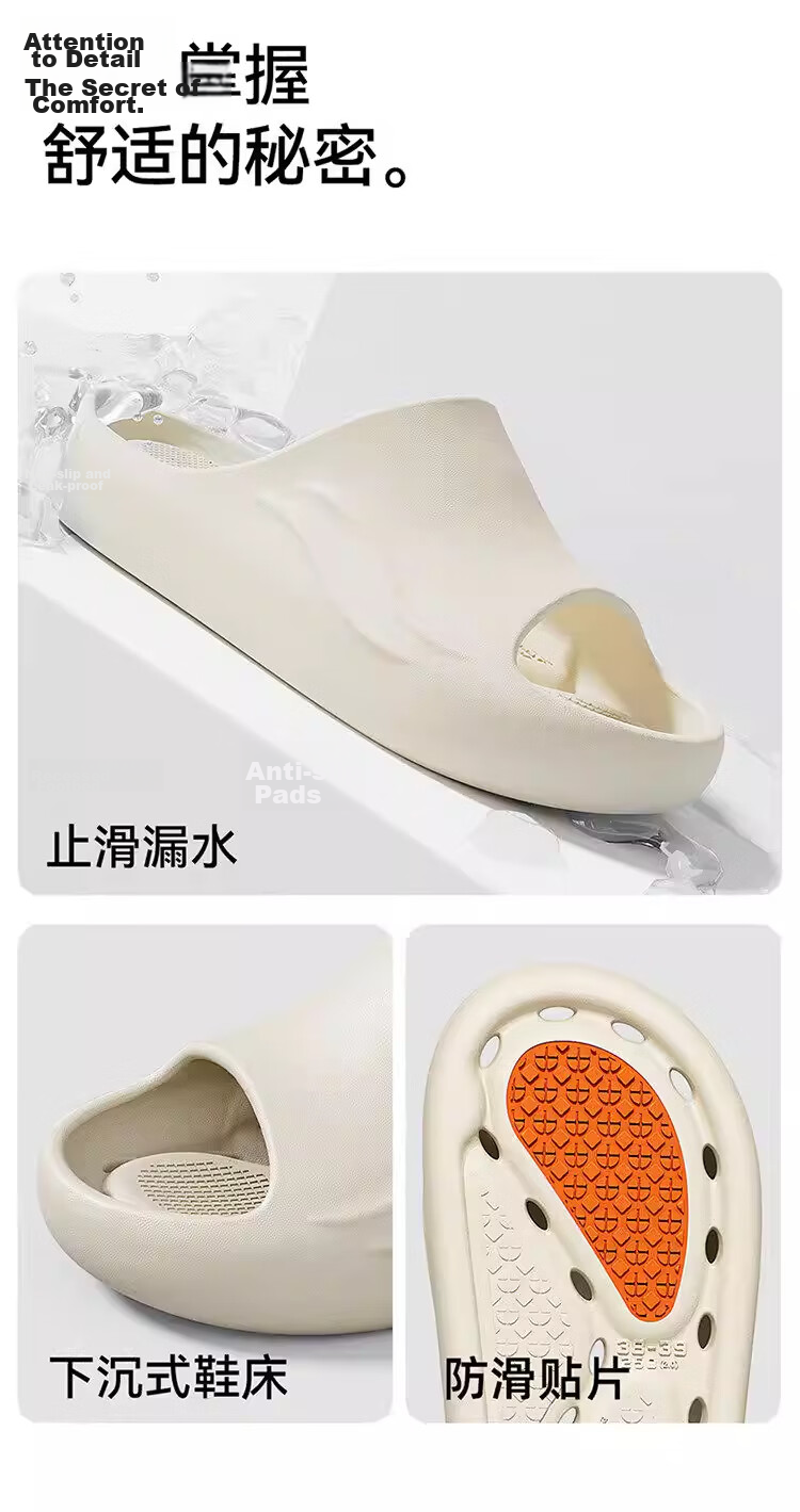 HIPANDA Bathroom Non-Slip Slippers Hollow Quick-Dry EVA Soft Sole Shower Swimming Home Unisex Elderly 7