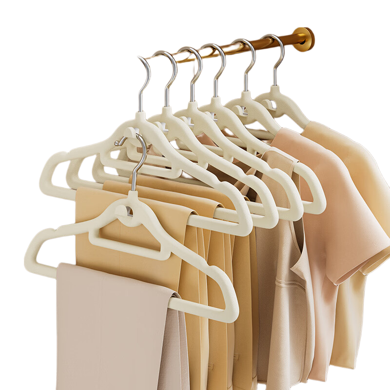 JEKO&JEKO Velvet Padded Wide Shoulder Non-Slip Clothes Hangers White 10-Pack