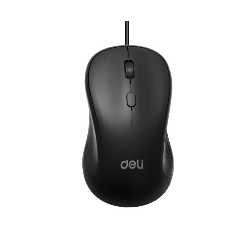Deli Wired Mouse Office Mouse Laptop Desktop Mouse Business Portable Black LN10