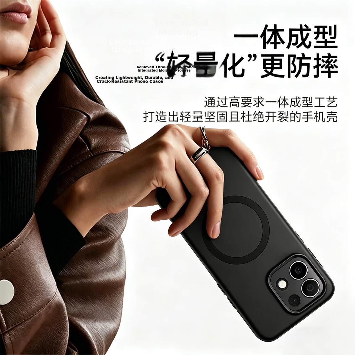Xingwu Compatible OPPO Reno16 Pro Case Full-Cover Lens Protection Magsafe Magnetic Ultra-Thin Transparent Matte Anti-Drop Anti-Fingerprint Black for Men and Women 1