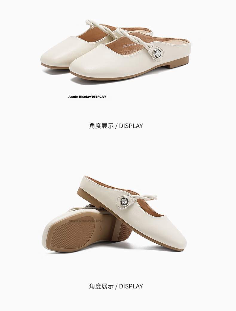 Dustodusto Baotou Women's Summer Slippers 2026 New Summer Shoes Slip-On Lazy Half Drag Mules 18