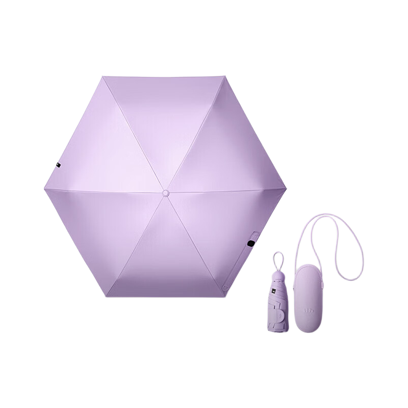 Beneunder UV Protection Sun Umbrella, Foldable Black Gel Capsule Umbrella for Rain And Shine, BM525 Cream Purple