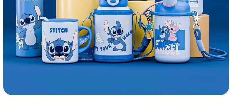 Disney Cartoon Insulated Water Bottle for Kids Boys and Girls Stitch Ice Mug Blue 700ml 25025 2