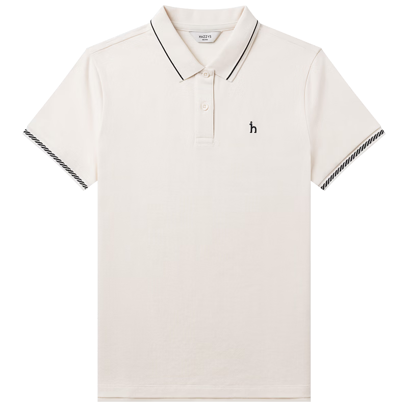 HAZZYS Women's Summer New Color-Block Collar Casual Commuting Polo Shirt ASTSE0CBE13