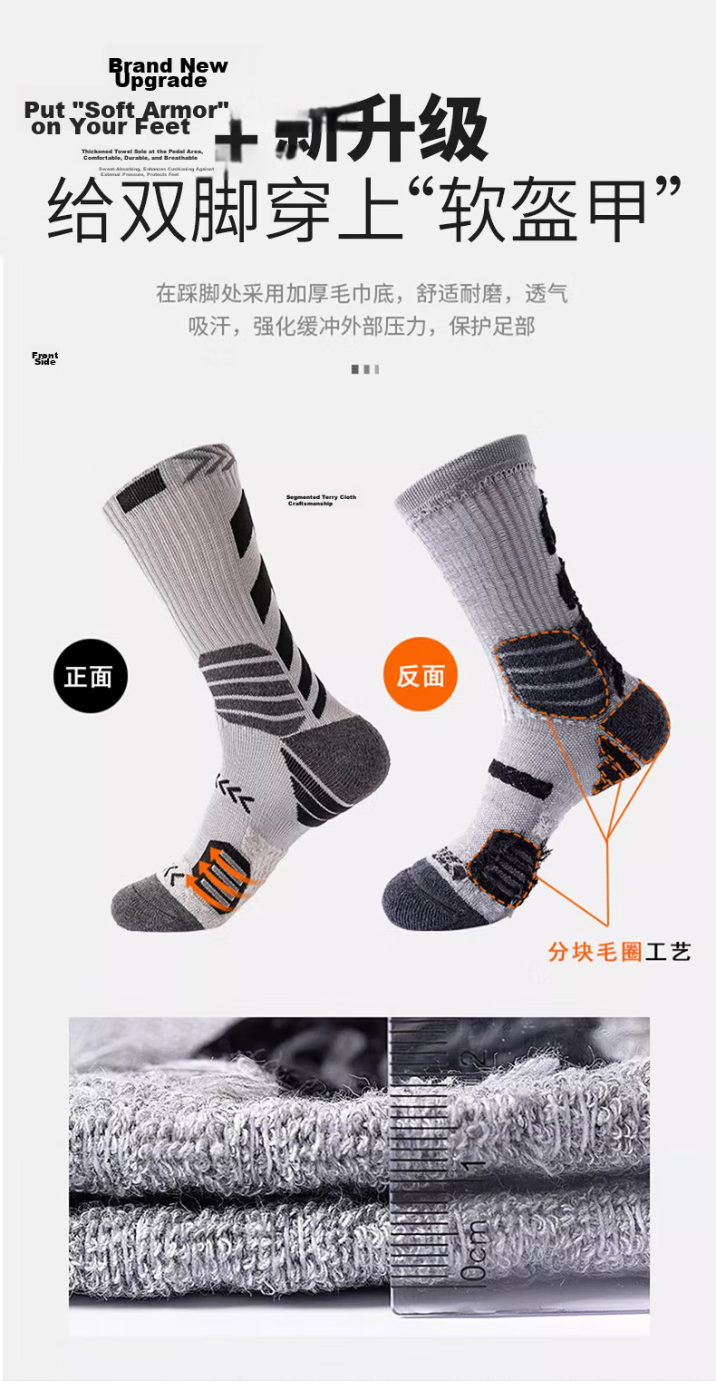 VICTORIATOURIST 3 Pairs Spring Summer Basketball Socks Men Professional Breathable Sports Elite Mid-Calf Running Socks 7