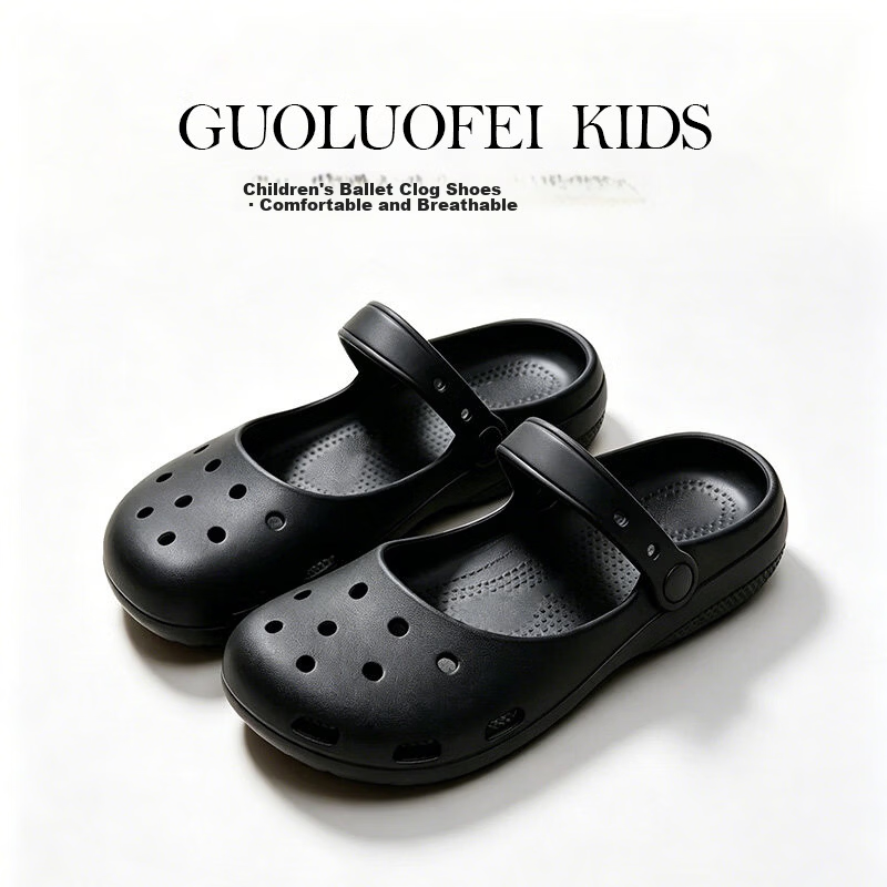 GUOLUOFEI Kids Summer Clog Mary Jane Ballet Princess Soft Sole Beach Sandals White Size 35
