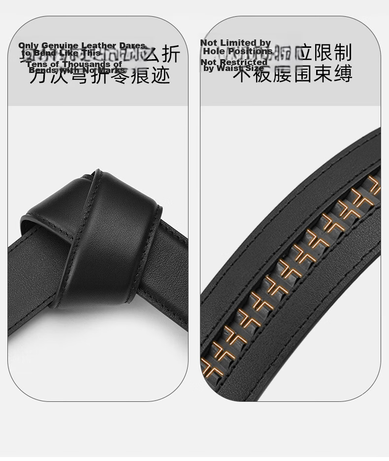 Calermkeens Men's Genuine Leather Belt 2026 New Cowhide Business Casual Automatic Buckle Waist Belt Birthday Gift 13