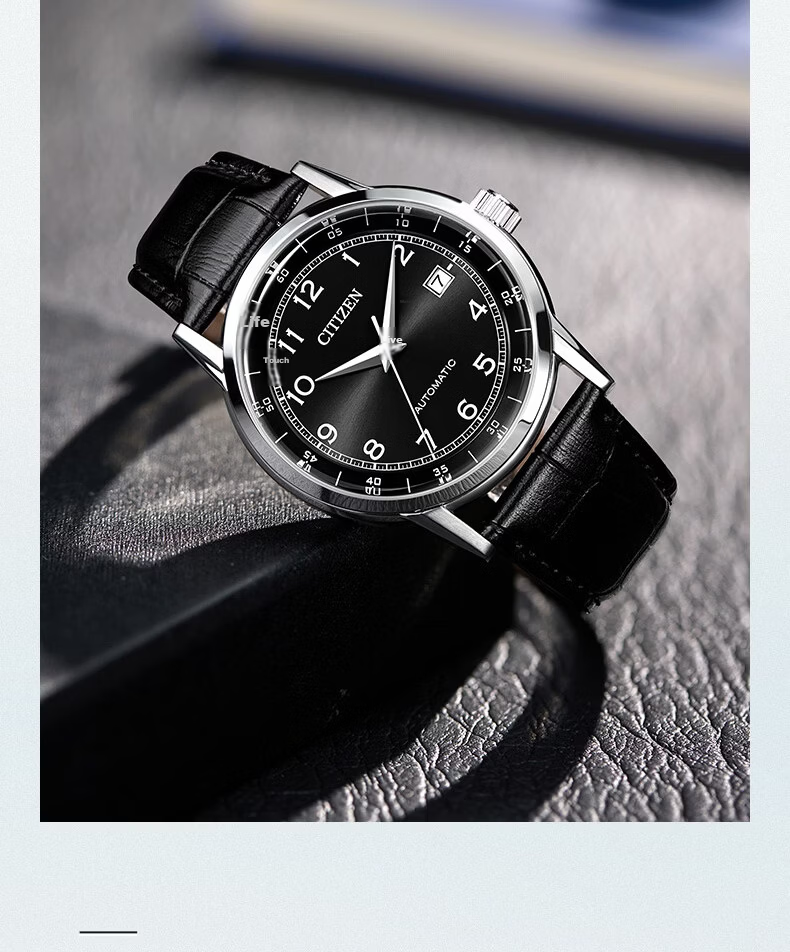 CITIZEN Unisex Watch Japanese-Korean Automatic Mechanical Date Display Steel and Leather Strap Business Father's Day Gift NJ0210-05E 12