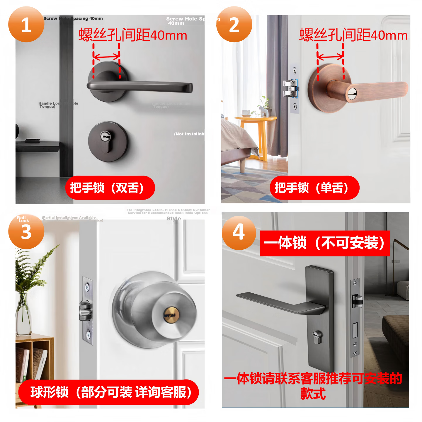 CHIGO Indoor Wooden Door Fingerprint Lock Office Password Door Lock Home Bedroom Smart Electronic Handle Lock No Drilling Required 2