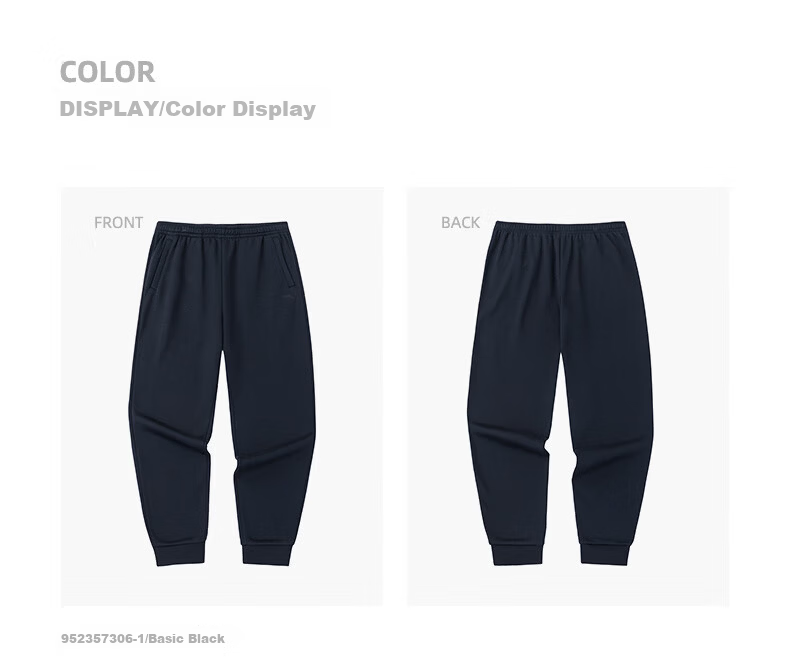 Anta Fleece-Lined Men's Straight-Leg Sweatpants Knitted Outdoor Running Warm Casual Pants for Men 49