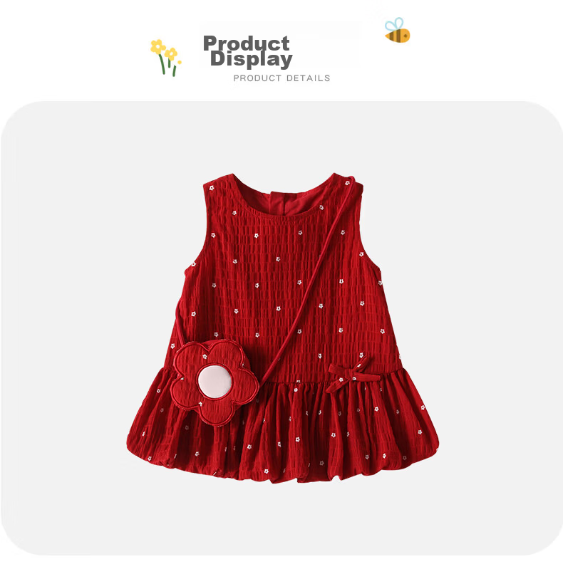 VOONLIE Girls Summer Dress Floral Sleeveless Princess Dress Toddler Birthday Outfit 8