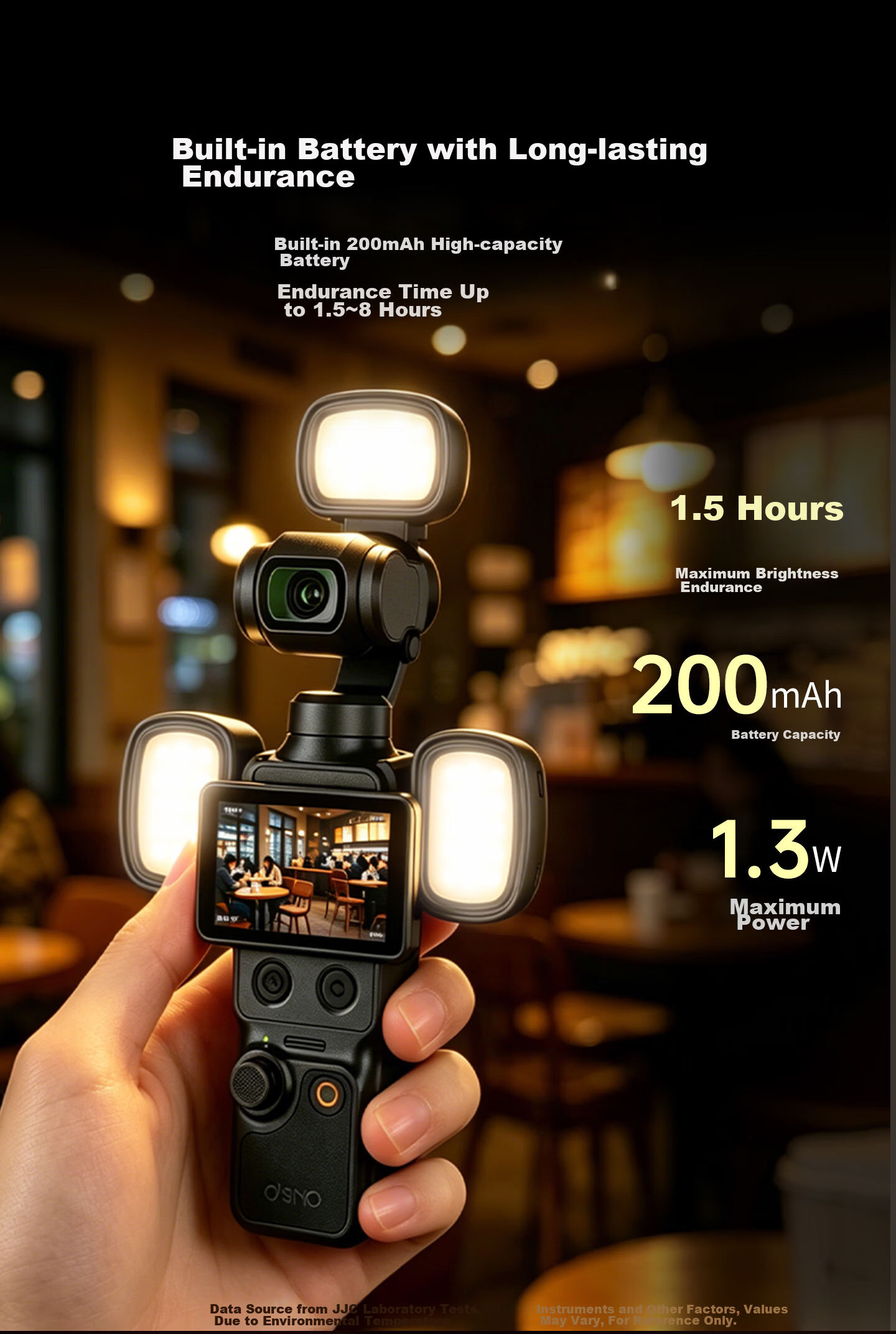 JJC Magnetic Fill Light for DJI Pocket 4, Magnetic Lighting Accessory for DJI Osmo Pocket Gimbal Action Camera, Vlog Shooting Portable Mini Pocket Light 9