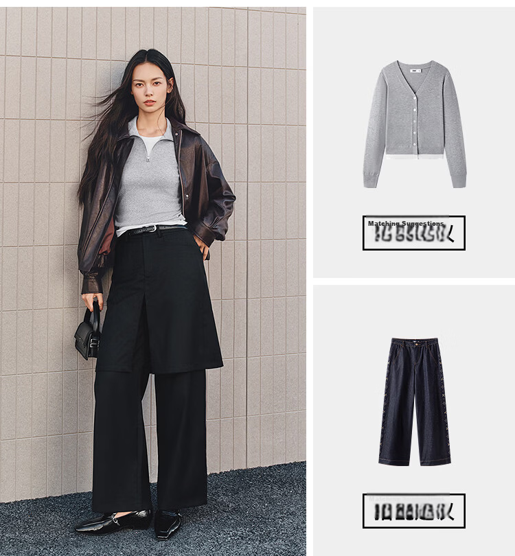 Semir Mall Same Style | Women's Long Sleeve T-Shirt Autumn Polo Collar Two-in-One Pleated Cool Fabric Top 2026 101526101009 12