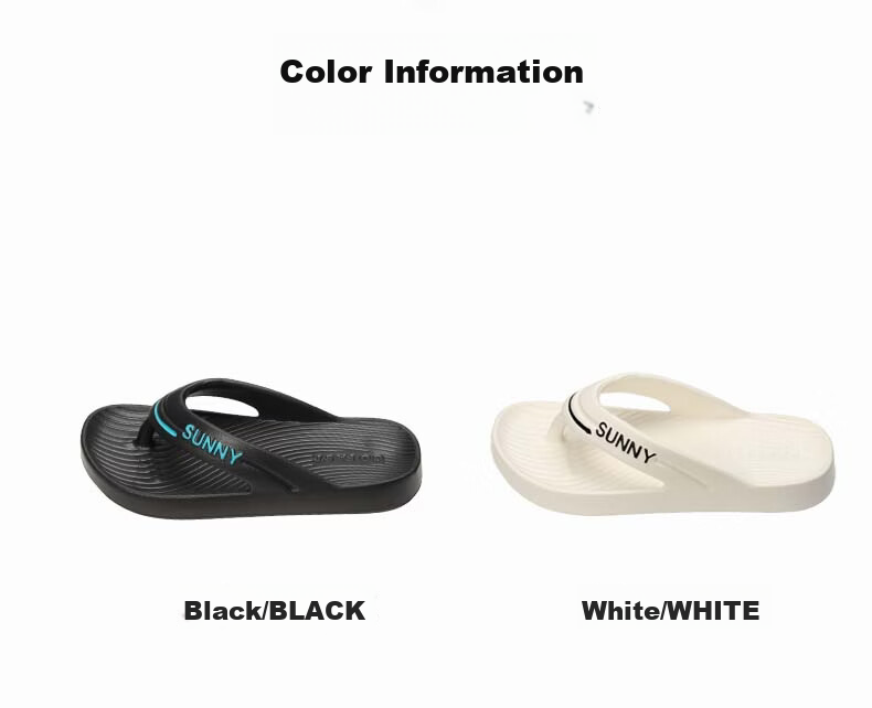 CXOCSI Men's Summer Flip Flops Women's Outdoor EVA Non-Slip Beach Sandals Black Size 44-45 6