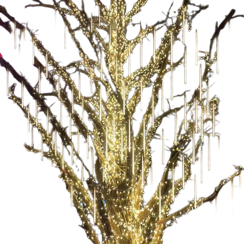 DiliCarr LED Meteor Shower Lights, Colorful Tree Lights, Flashing String Lights, Starry Sky Outdoor Waterproof Hanging Lights for Trees, New Year Decorative Colored Lights