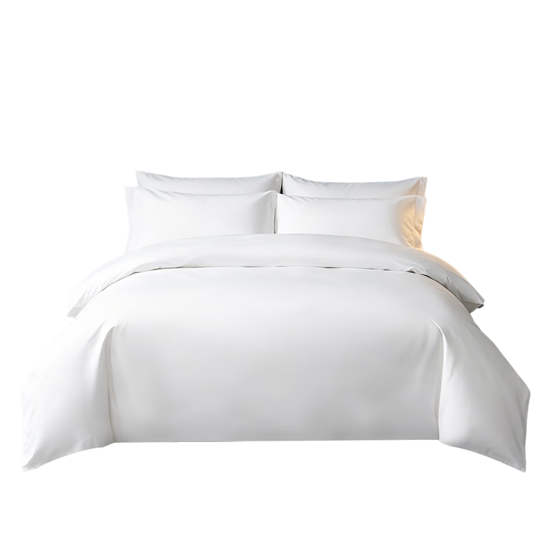 Yuanshenghuo White Hotel Duvet Cover Single Piece, 60-Count Pure Cotton 100%, Dormitory White Quilt Cover Double Bed Sheet, 220*240cm