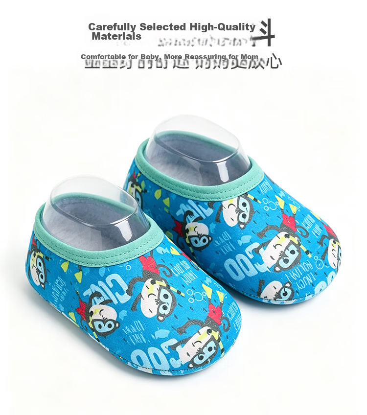 9i9 Baby Walking Shoes Summer Non-Slip Breathable Thick Sole Soft Indoor Shoes 2 Pairs 1-2 Years A109 Dinosaur Monkey 4