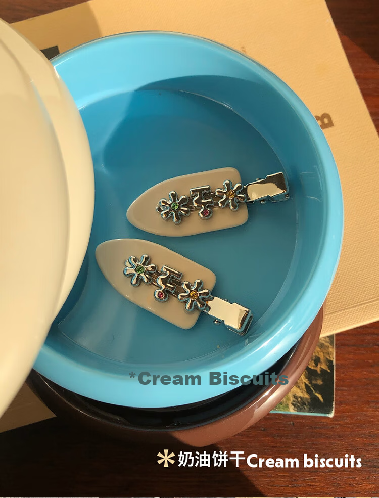 Tagi Metal Puffy Small Flower Hair Clip for Women Summer Acetate Duckbill Clip No-Trace Bangs Clip Hairpin Qixi Valentine's Day Gift 7