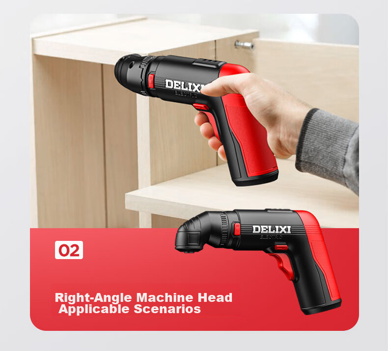 Delixi Electric Interchangeable Head Screwdriver Cordless Rechargeable Mini Electric Lithium Battery Screwdriver Set with Bits for Home Use 14