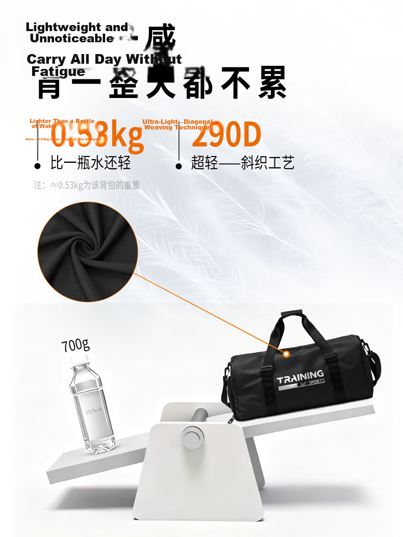 361° Men's Crossbody Travel Bag Large Capacity Short Trip Bag Water-Resistant Handbag Business Travel Wet and Dry Separation 7