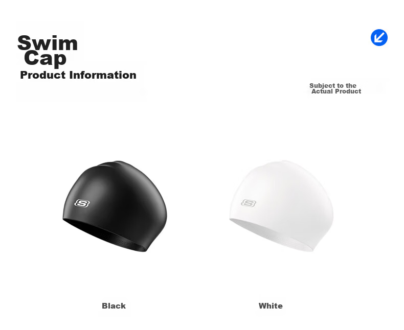Skechers Silicone Waterproof Oversized Swim Cap for Men and Women, Non-Tight, Adult Long Hair Universal Professional Swimming Cap, Pure White 18