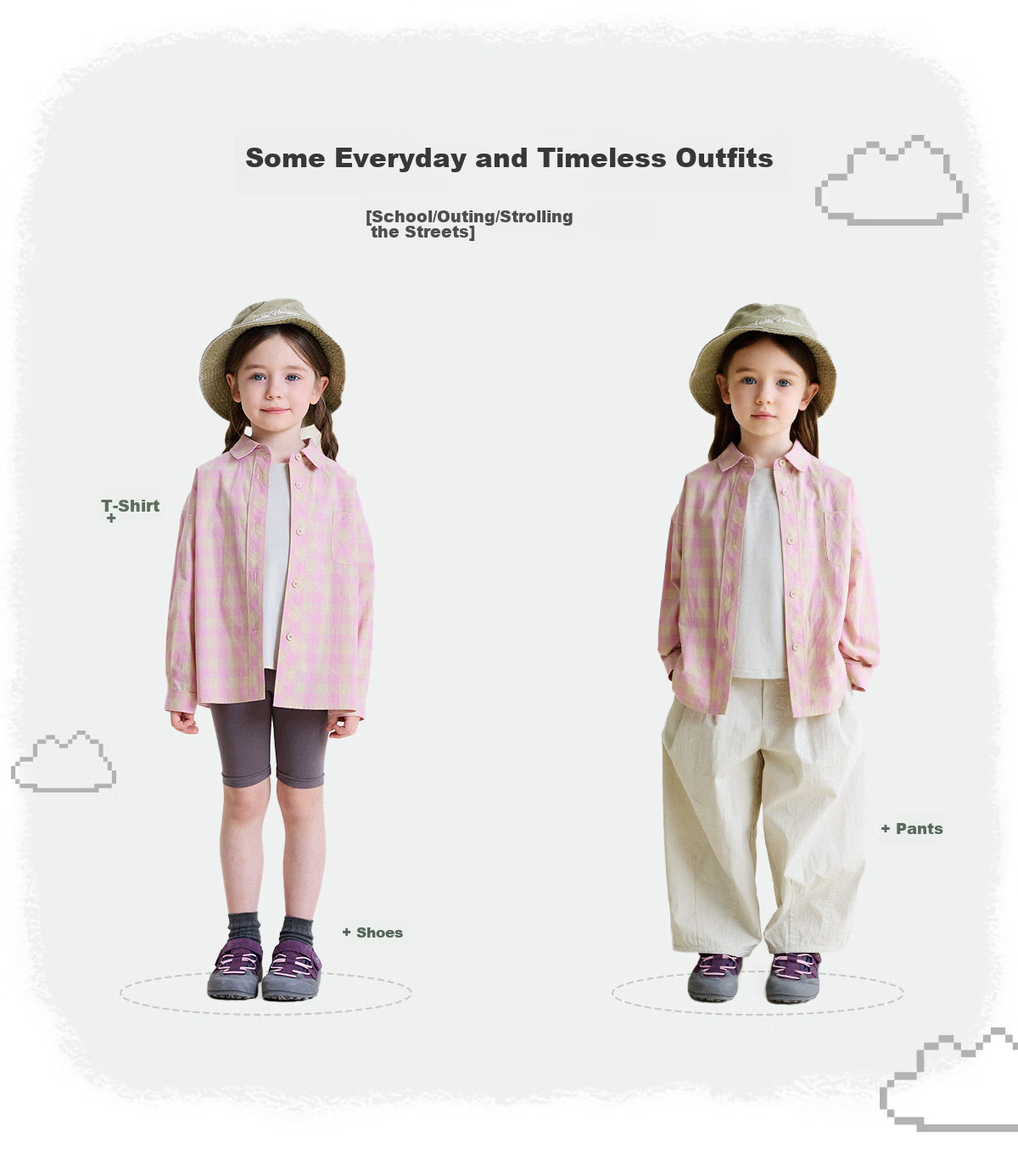 YoonA Mom Girls 2026 Spring Summer Elegant Plaid Shirt Summer Sun Protection Shirt Pink In Stock Size 140 7