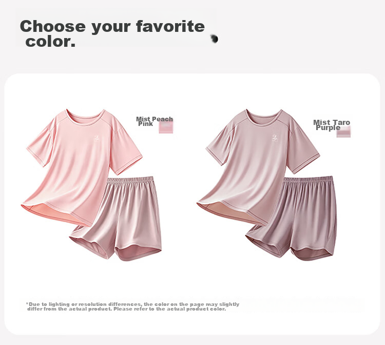 Ice Snow Kapok Girls' Pajamas Summer Modal Ice Silk Homewear Set Youth Children's Short Sleeve Shorts Two-Piece Set 13