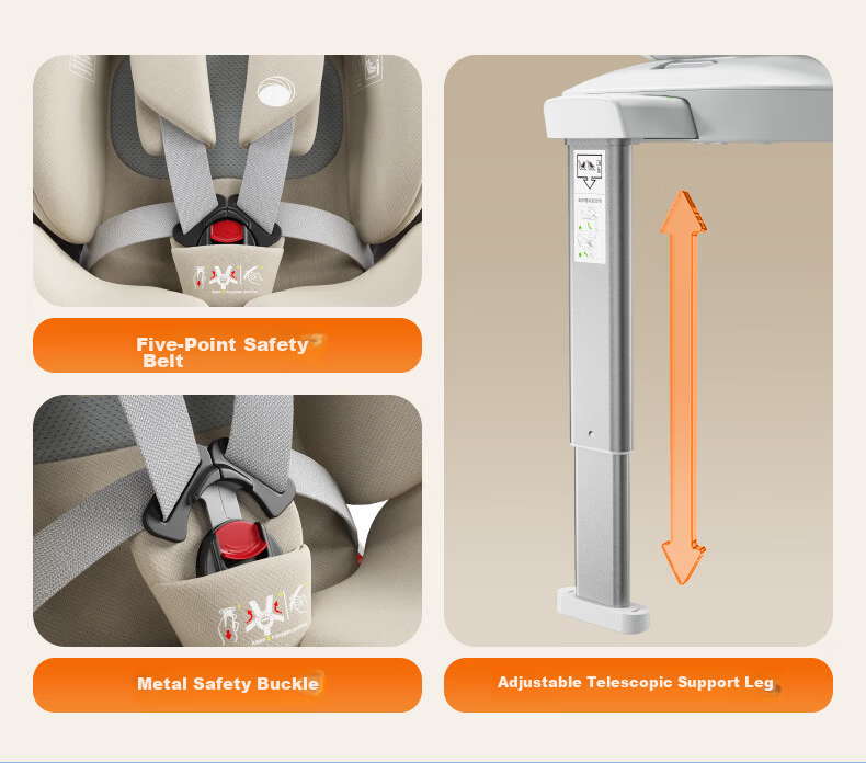 Heekin Zhichang H7 Child Safety Car Seat for 0-12 Years Old Infant Baby with Recline, Smart Ventilation and Heating 32