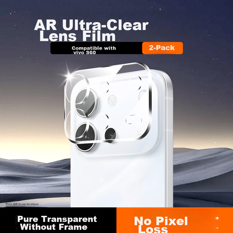 Kulefeng Pure Transparent No Ring Ultra Value Two Sets Vivo S60 Lens Protector Vivo Rear Camera Protective Film AR Anti-Reflective Ultra-Thin HD Scratch-Resistant Dustproof