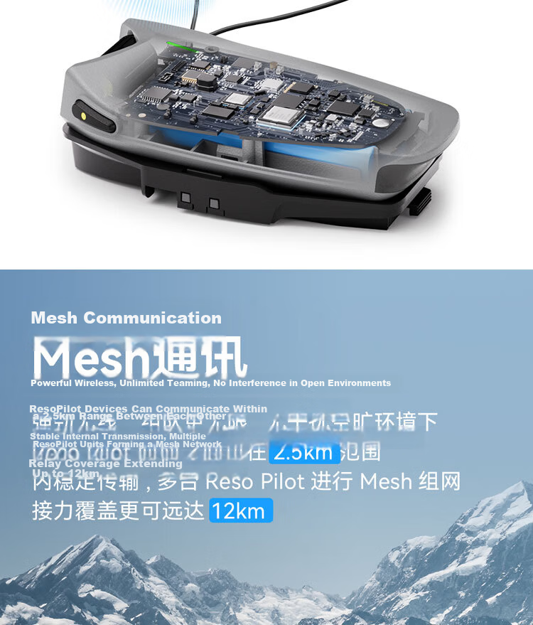 RESO RESONEO Motorcycle Helmet Bluetooth Headset Long Battery Life Smart Voice AI Noise Cancellation Long-Distance Communication 5