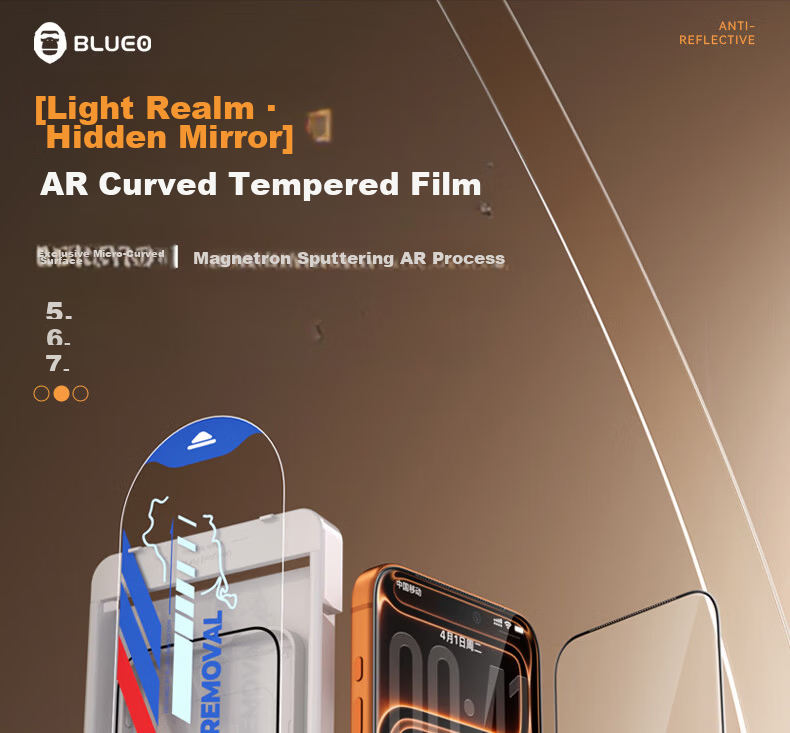 BLUEO New Upgraded Xuanjia Double Certification Optical AR Tempered Glass Screen Protector for iPhone 16 Pro iPhone 17 High-Definition Eye Protection Dust-Free Quick Apply Film Two-Pack 2