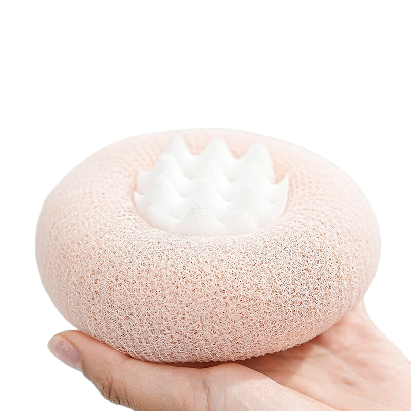 Fanyejia Shower Sponge with Suction Cups, Bath Scrubber, Dorm Massage Exfoliating Back Scrubber, Non-Spill Bath Flower Exfoliating Towel