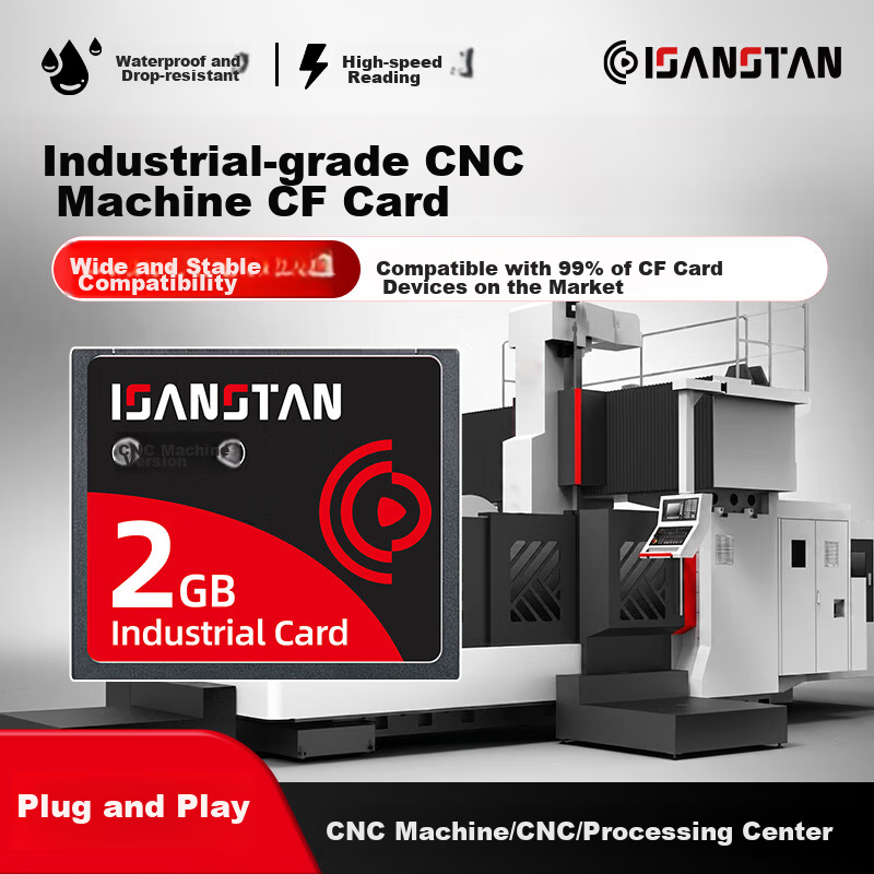 ISANSTAN Industrial CF Card 2G CNC Machine Fanuc CF Storage Card Mitsubishi M70 Siemens Frank FANUC System Machining Center CNC Advertising Machine Storage Card