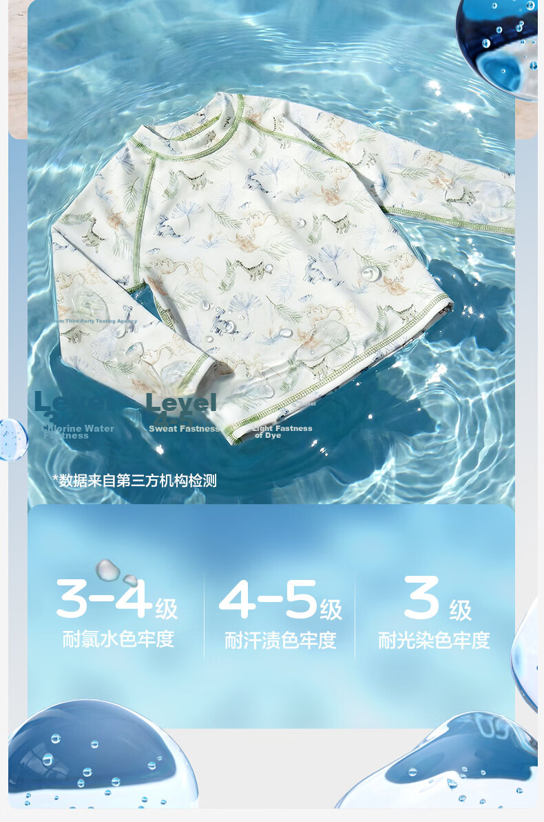 Kocotree KK Tree Kids UV Protection Long Sleeve Boys and Girls Two-Piece Swimsuit Fashion Collaboration Edition 23