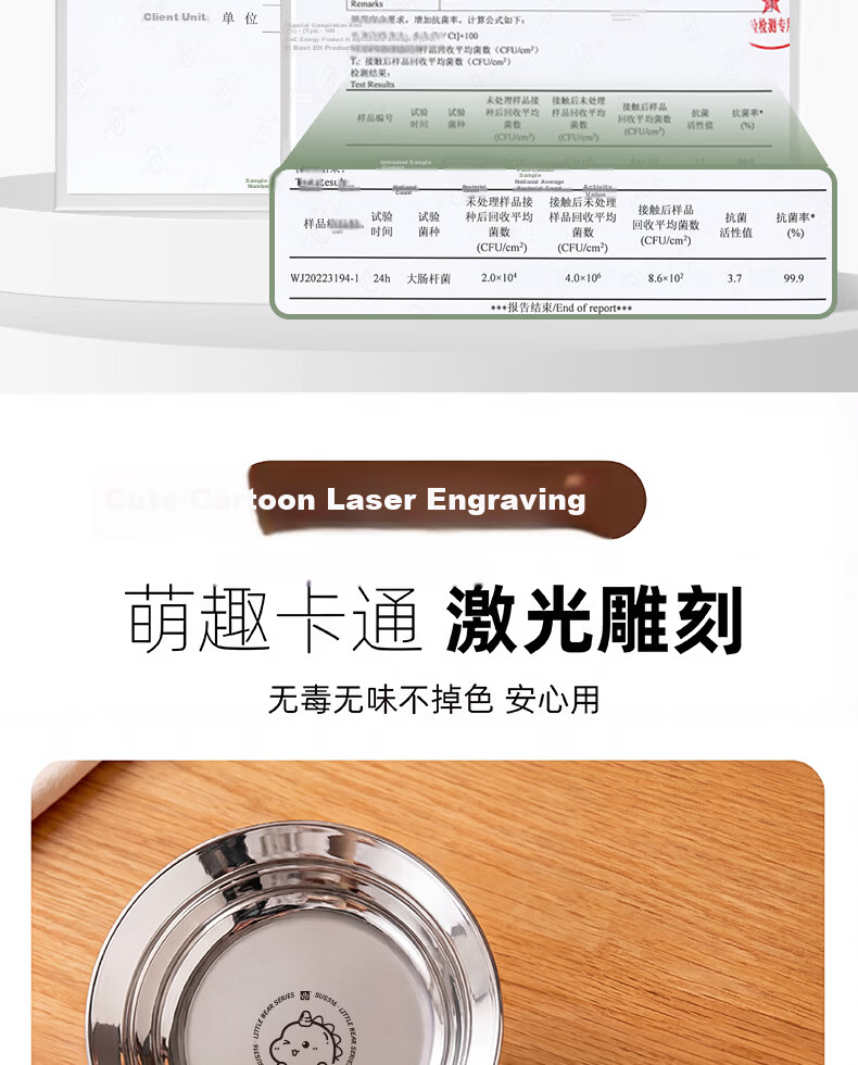 Guofeng 316 Stainless Steel Children's Feeding Plate Baby Food Dish [3rd Generation Upgrade] 316 Anti-Spill Round Plate - 16cm 6