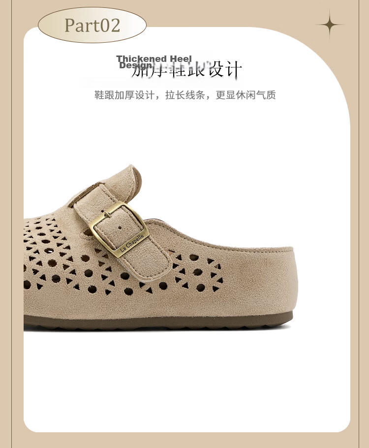 La Chapelle Women's Birkenstock Style Summer Hollow Breathable Soft Sole Retro Outdoor Open Toe Slippers XZX798 Camel 38 9