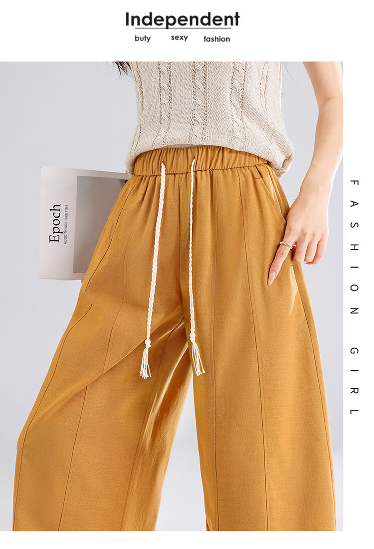 Free Style Curved Blade Pants Women Summer Thin 2026 New Loose Lazy Style Draped Slim Tencel Casual Wide-Leg Cropped Pants 17