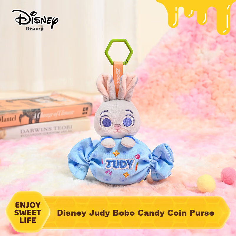 Disney Zootopia Judy Wallet Earphone Keychain Plush Toy Pendant Gift for Bestie Women