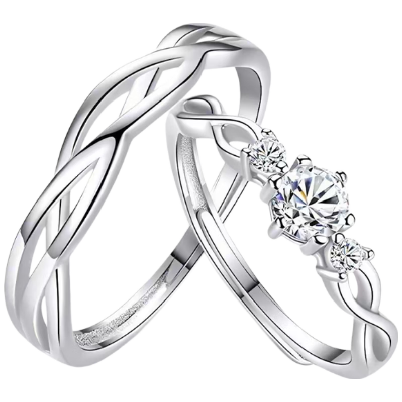 Kefuni Moissanite Couple Rings with GRA Certificate Gift for Women and Men Engagement Wedding Anniversary Birthday Qixi Festival Gift for Girlfriend