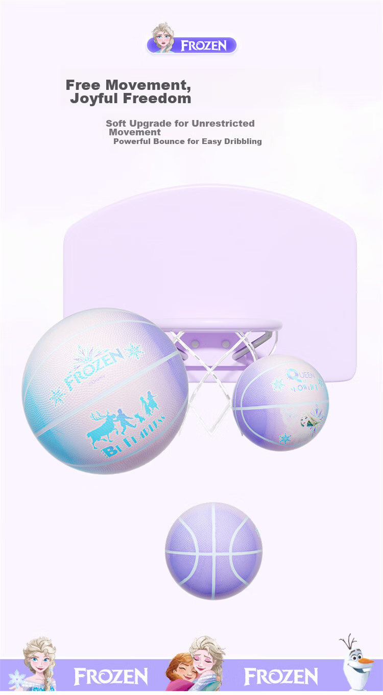 Disney Toy Ball Children's Size 7 Youth Girls Gift Foam Rubber Basketball - Frozen Size 7 Ball 4