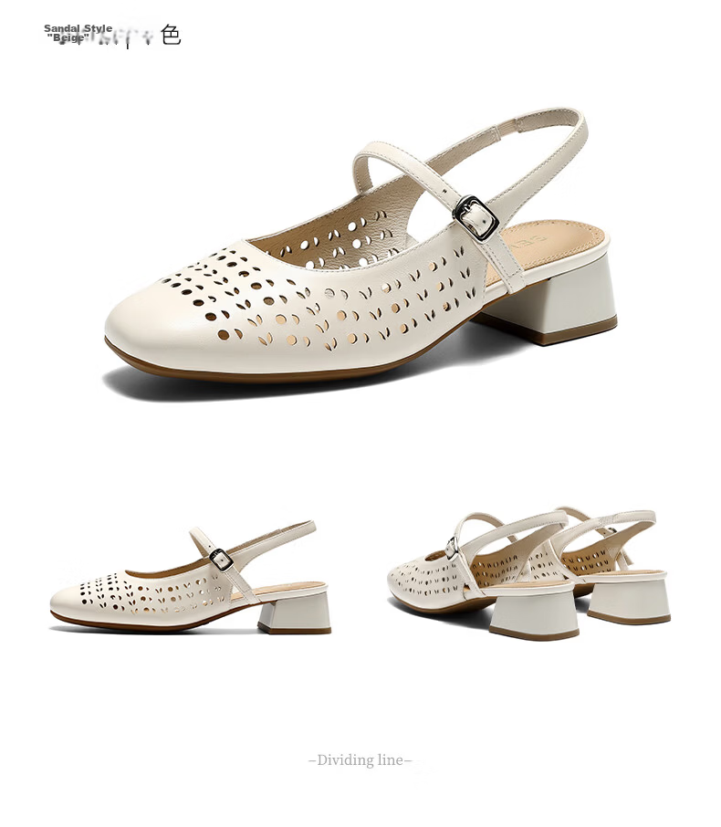 Senda Muller Women's 2026 Summer New Lambskin Hollow Casual Fashion Sandals XYH01BH6 Off-White 36 15